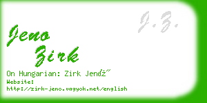 jeno zirk business card